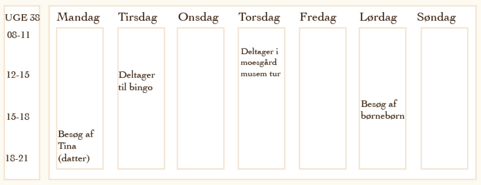 en kalender oversigt